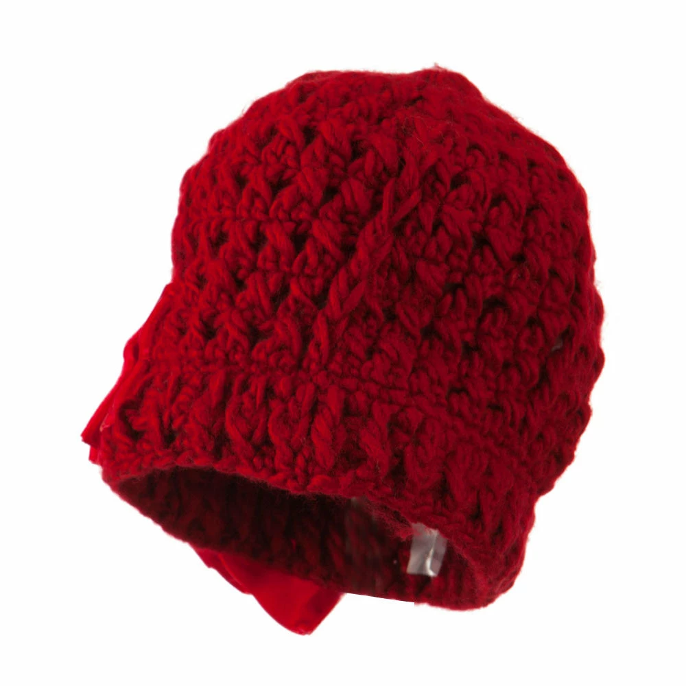 Jeanne Simmons Girl's Acrylic Beanie With Crushed Large Velvet Bow - Image 9