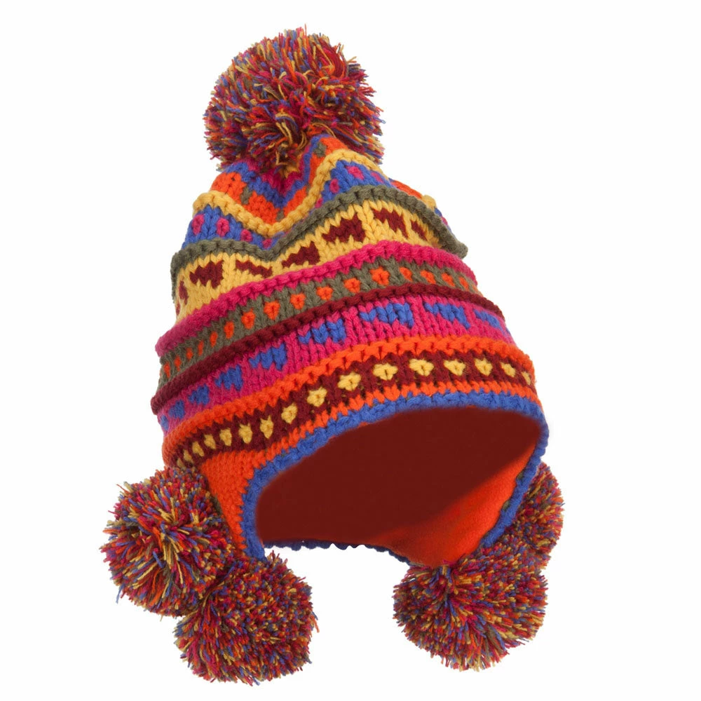 Jeanne Simmons Girl's Striped Pom Ski Beanie - Image 4