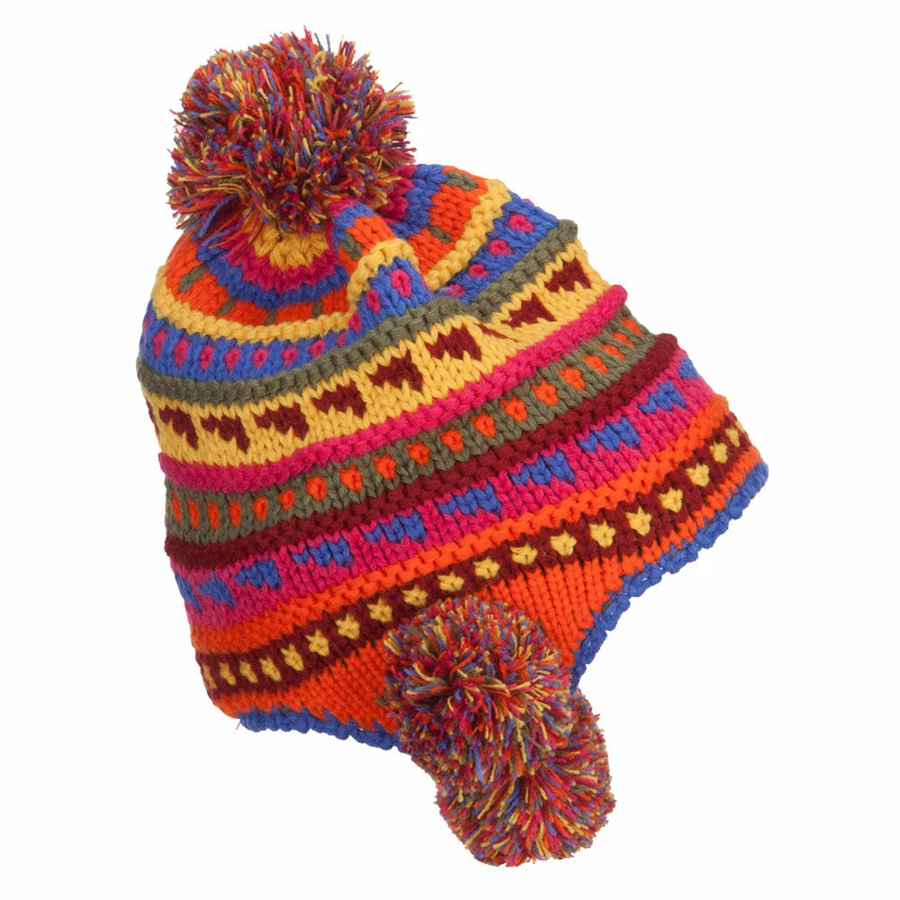 Jeanne Simmons Girl's Striped Pom Ski Beanie - Image 5