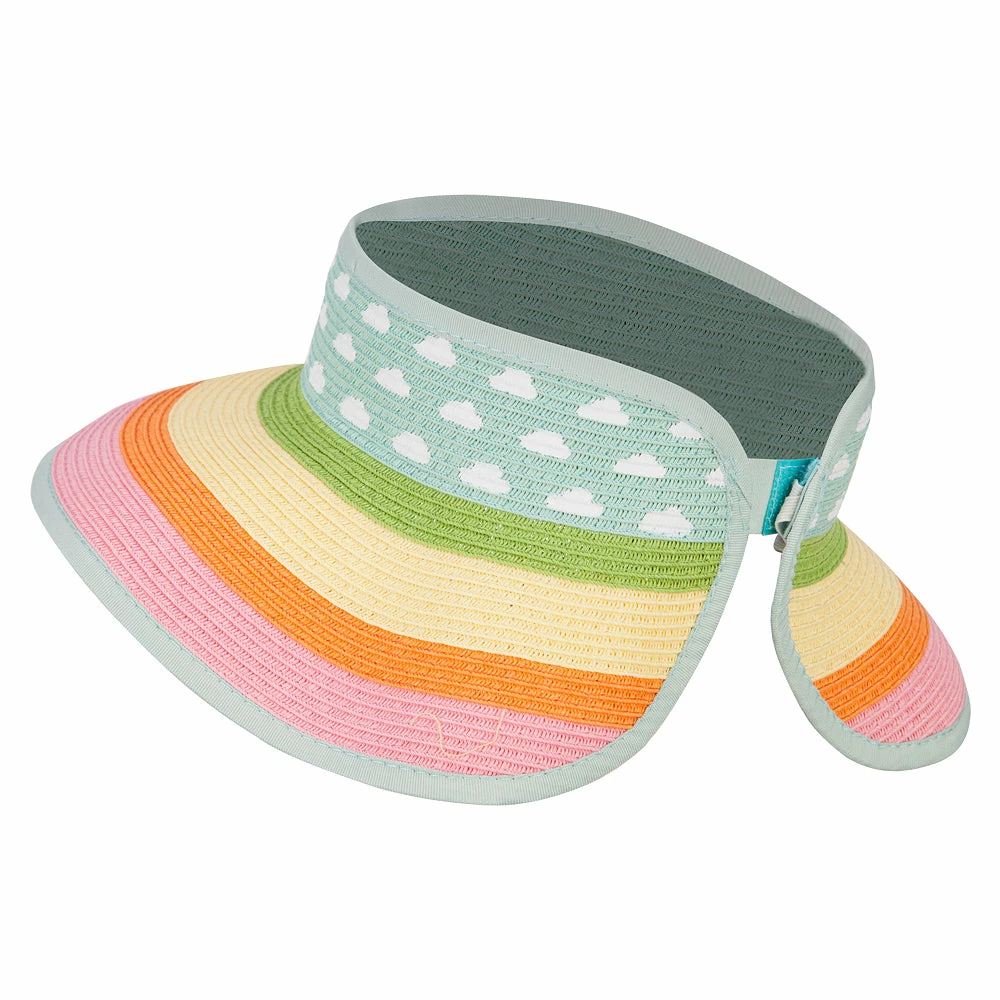 Jeanne Simmons Girl's Paper Braid Rolled 3.5 Inch Brim Visor - Image 2