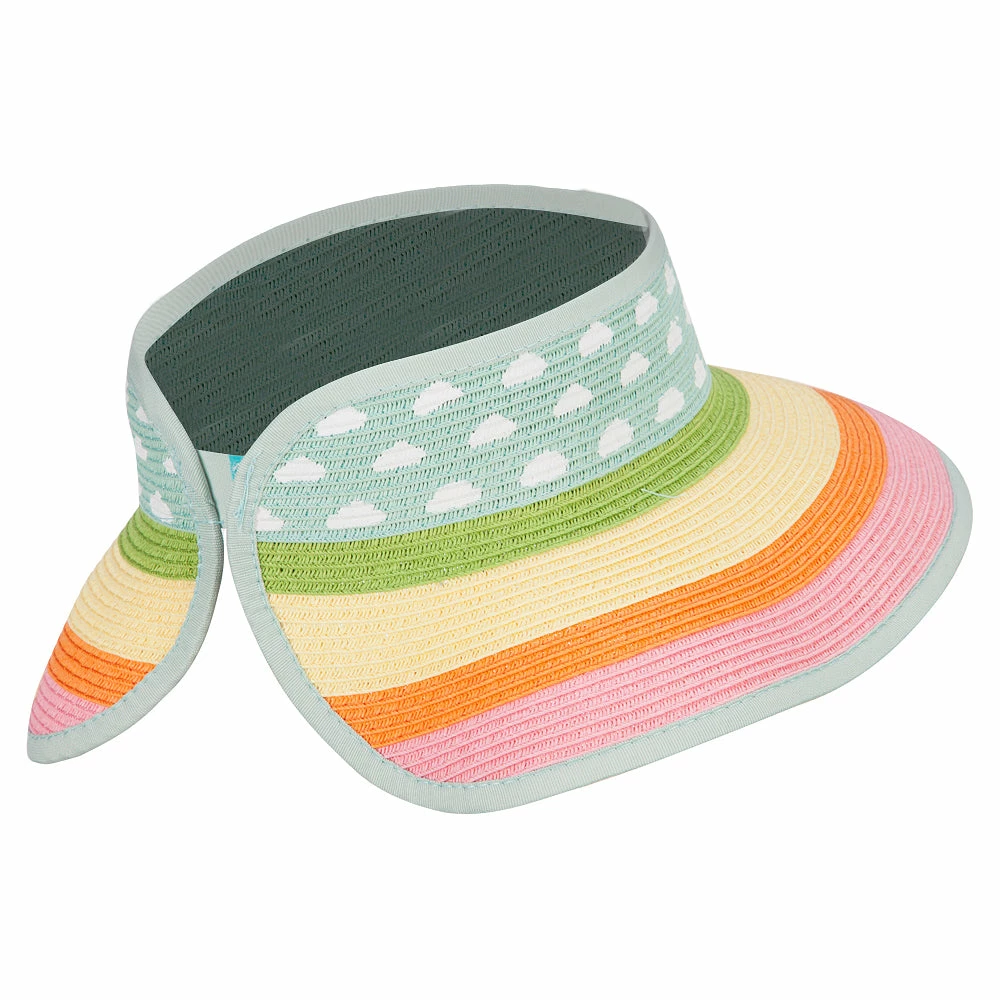Jeanne Simmons Girl's Paper Braid Rolled 3.5 Inch Brim Visor - Image 3