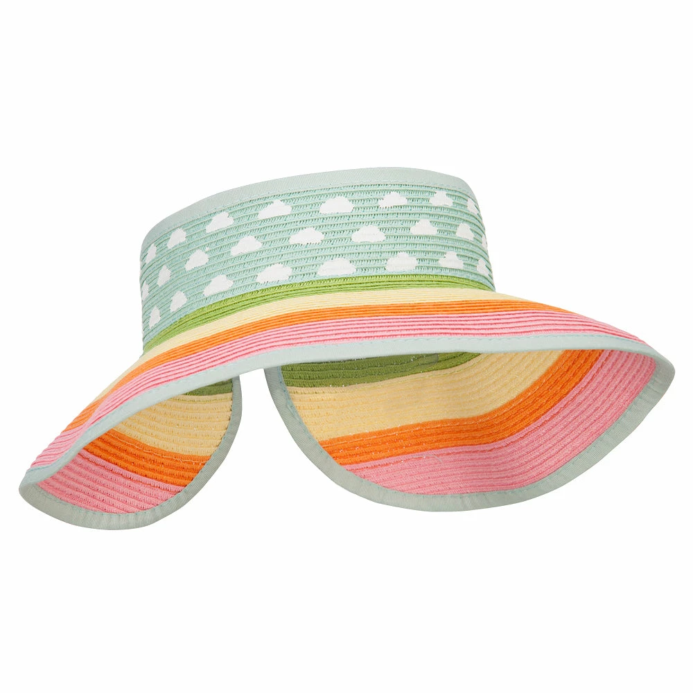 Jeanne Simmons Girl's Paper Braid Rolled 3.5 Inch Brim Visor - Image 4