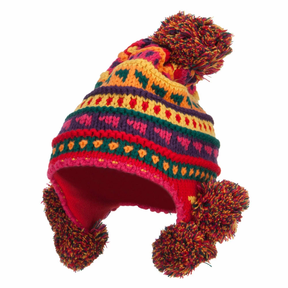 Jeanne Simmons Girl's Striped Pom Ski Beanie - Image 6