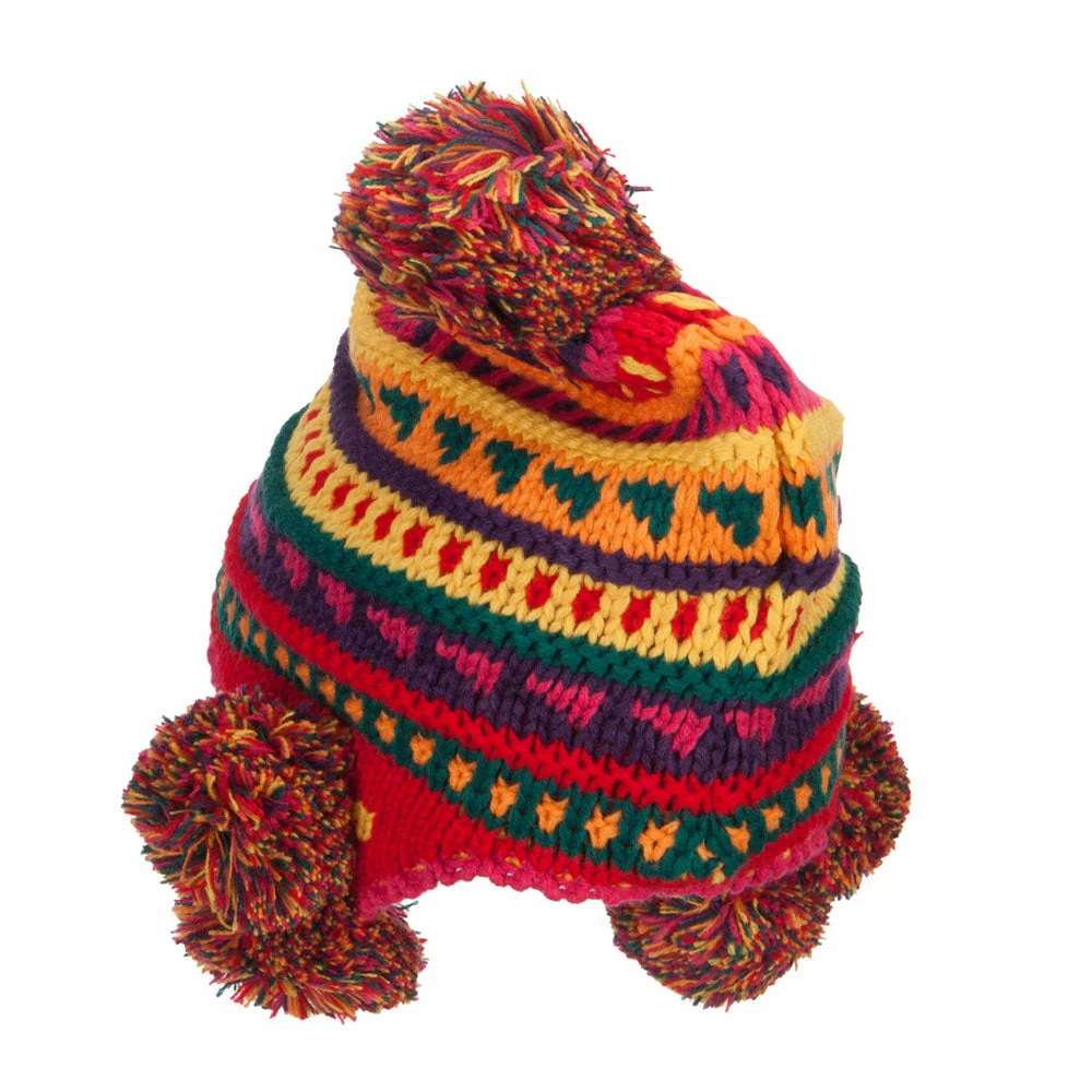 Jeanne Simmons Girl's Striped Pom Ski Beanie - Image 7