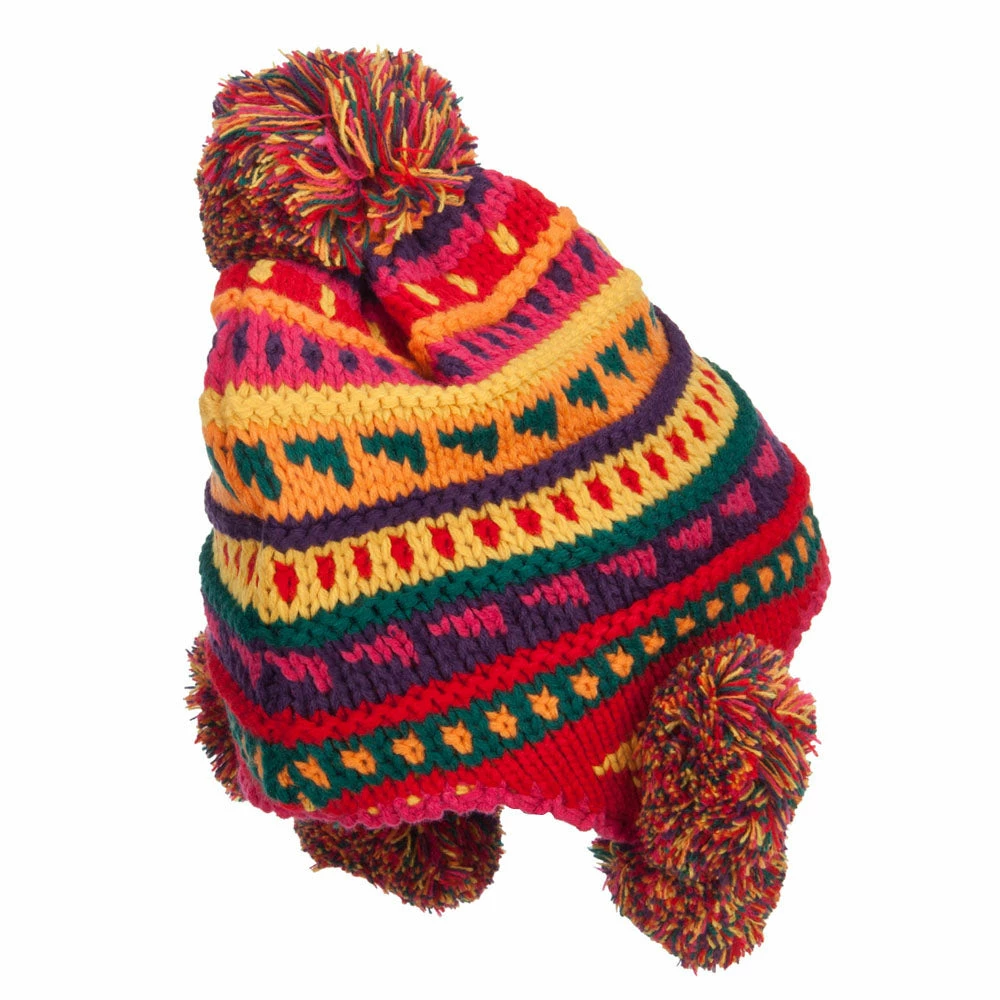 Jeanne Simmons Girl's Striped Pom Ski Beanie - Image 8