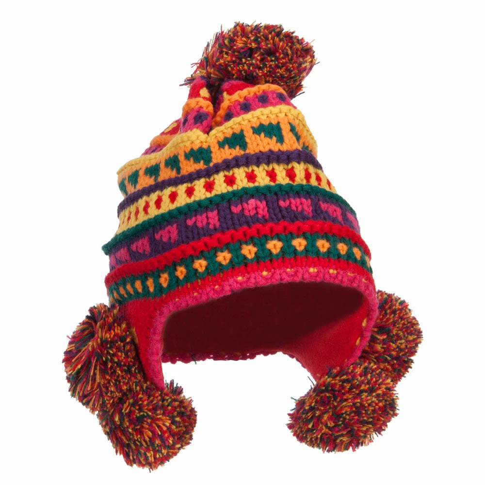 Jeanne Simmons Girl's Striped Pom Ski Beanie - Image 9