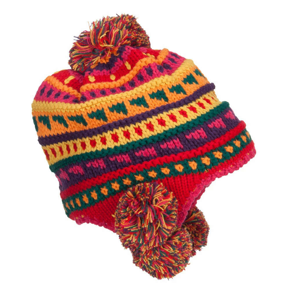 Jeanne Simmons Girl's Striped Pom Ski Beanie - Image 10