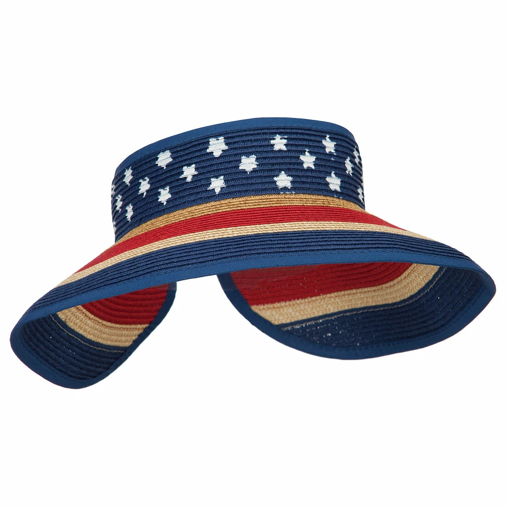 Jeanne Simmons Girl's Paper Braid Rolled 3.5 Inch Brim Visor - Image 14