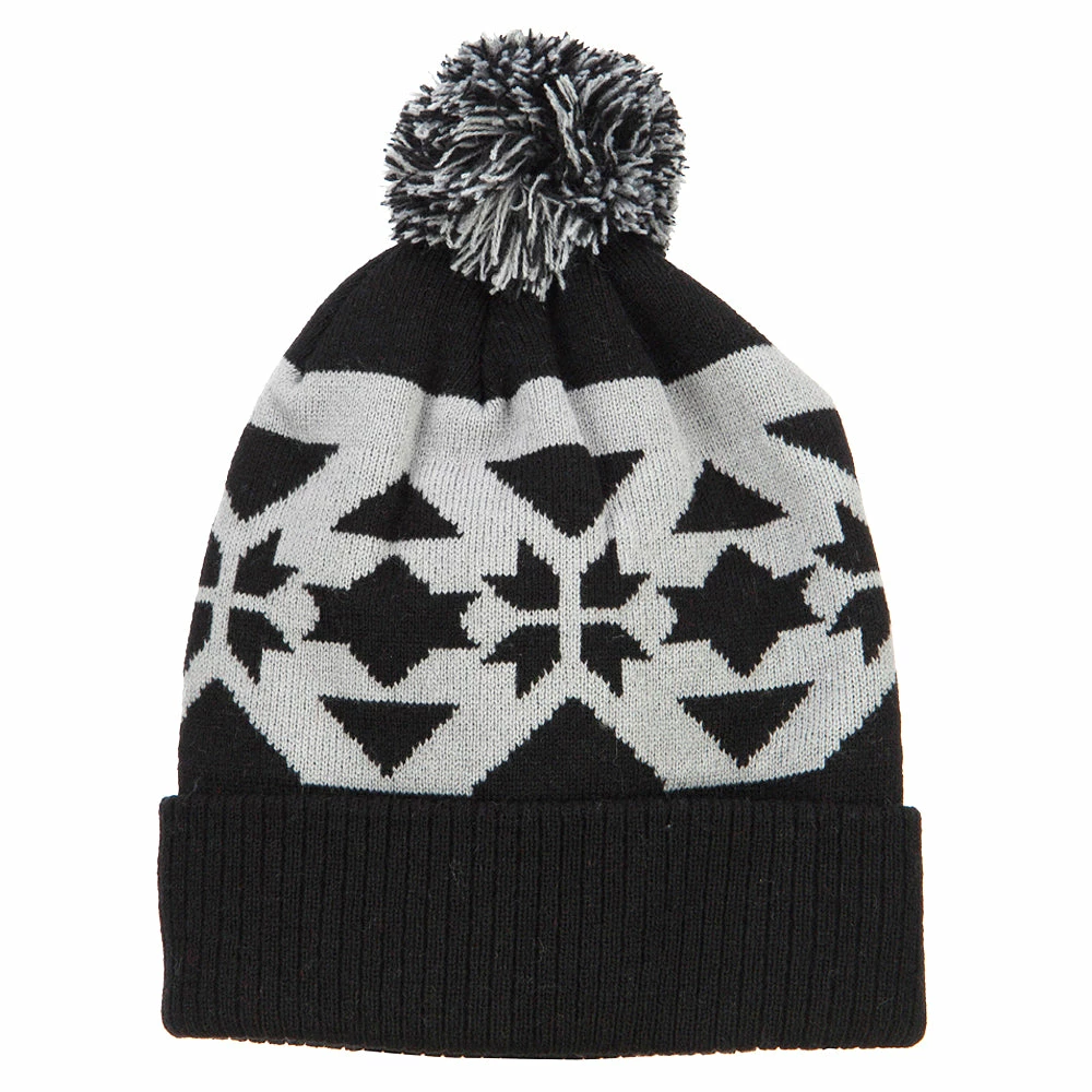MG Jacquard Knit Pom Beanie - Image 5