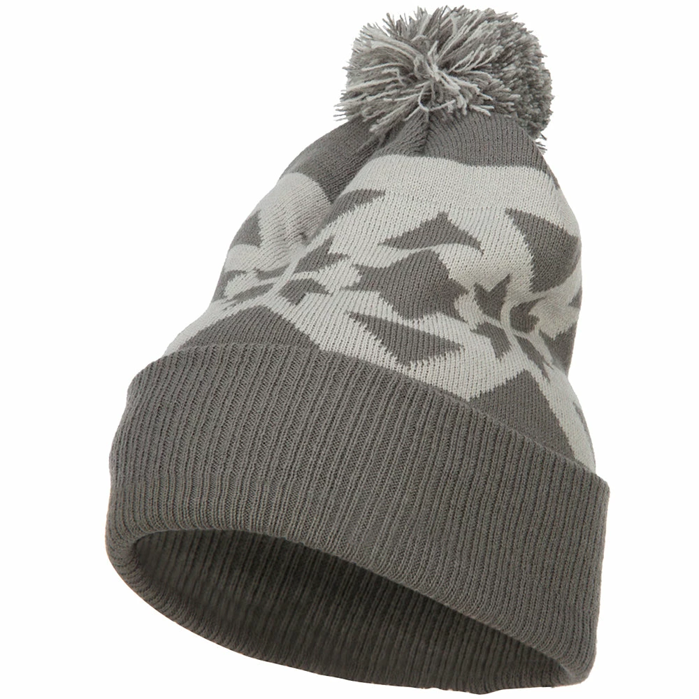MG Jacquard Knit Pom Beanie - Image 6