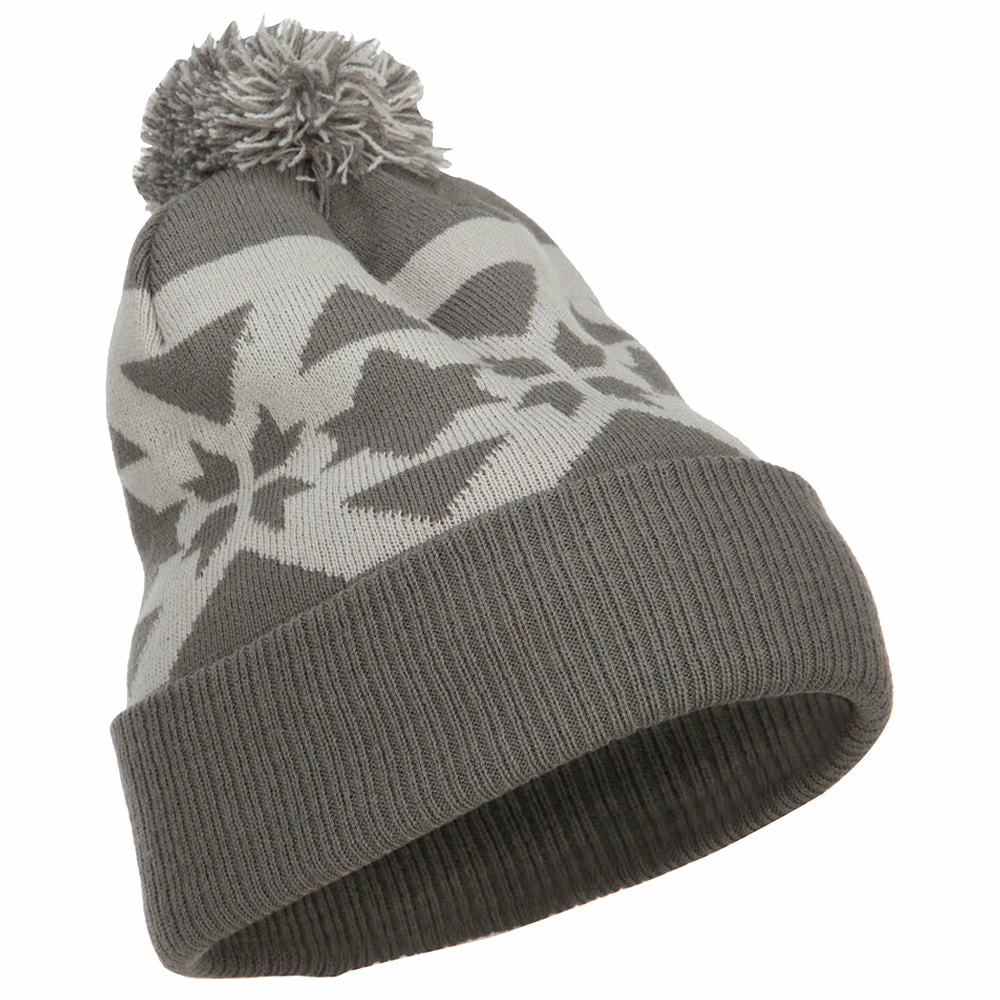 MG Jacquard Knit Pom Beanie - Image 9