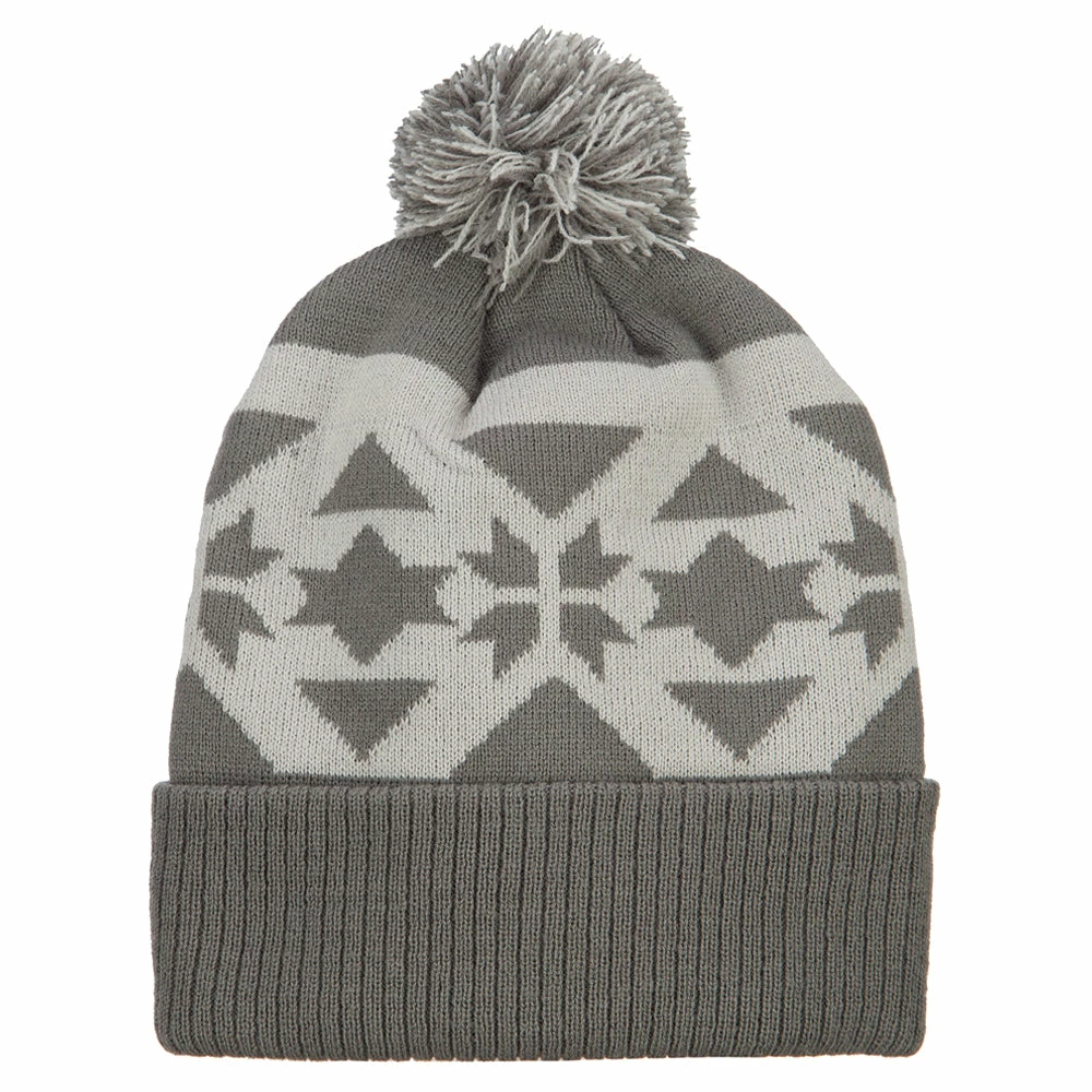 MG Jacquard Knit Pom Beanie - Image 10