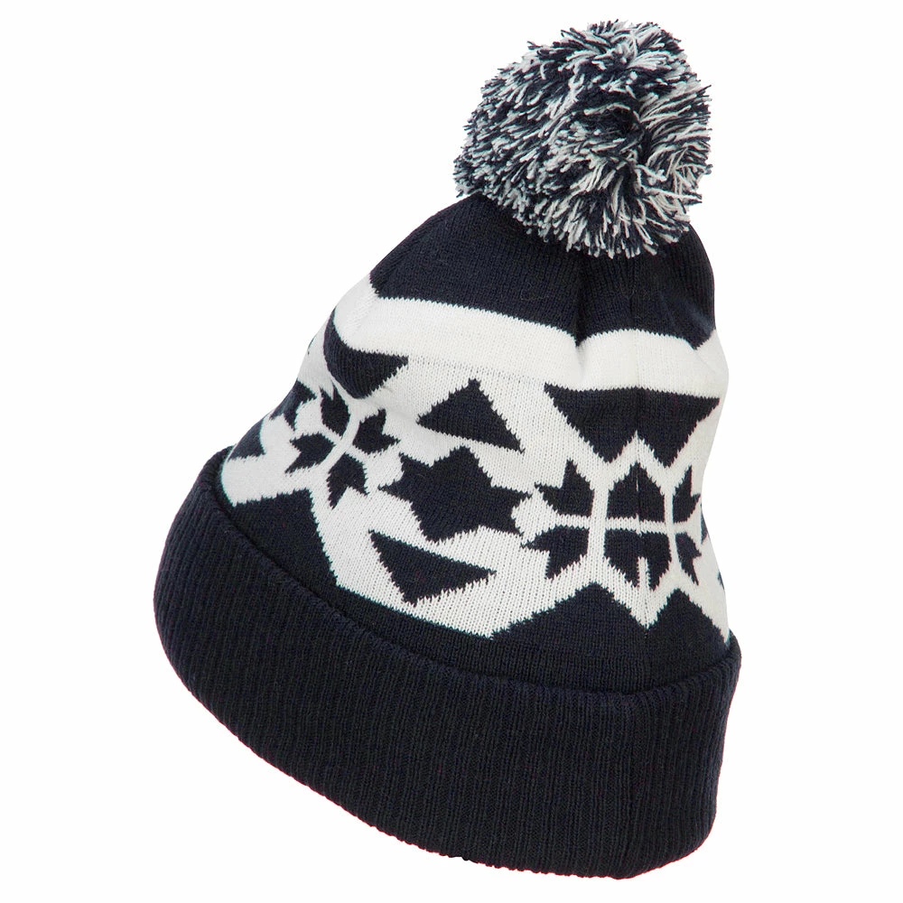 MG Jacquard Knit Pom Beanie - Image 12