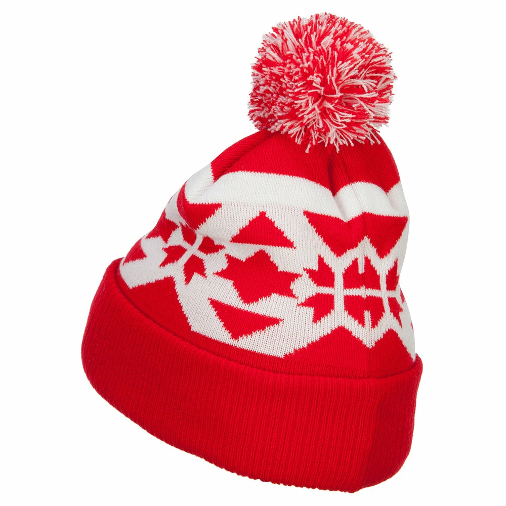MG Jacquard Knit Pom Beanie - Image 17