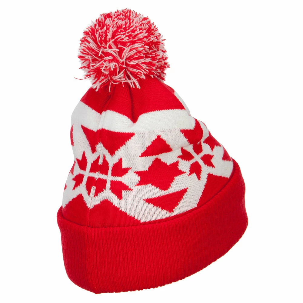 MG Jacquard Knit Pom Beanie - Image 18