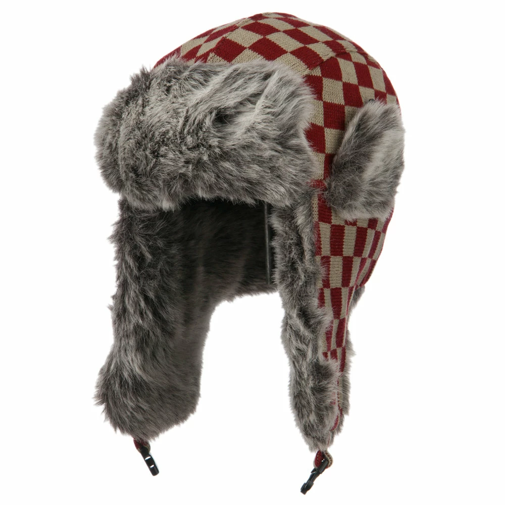 City Hunter Jacquard Checkered Trooper Hat
