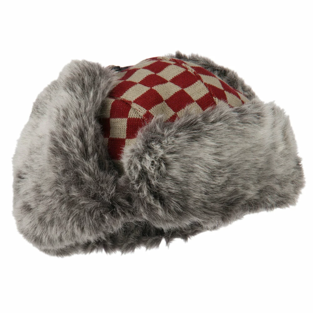 City Hunter Jacquard Checkered Trooper Hat - Image 5
