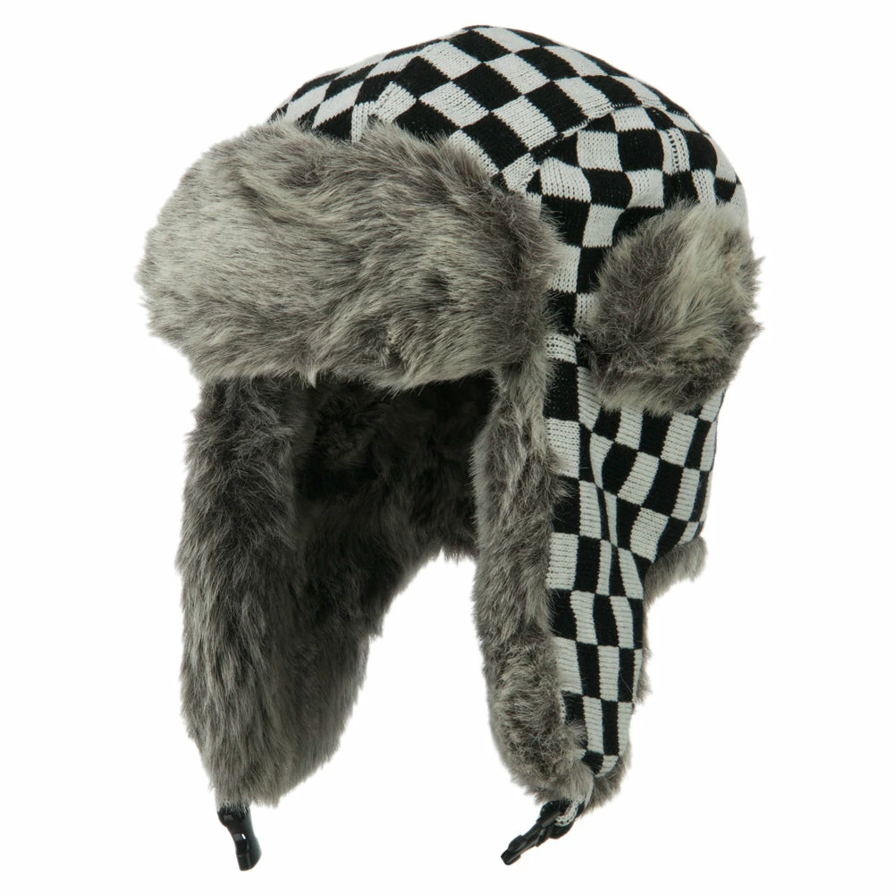 City Hunter Jacquard Checkered Trooper Hat - Image 6
