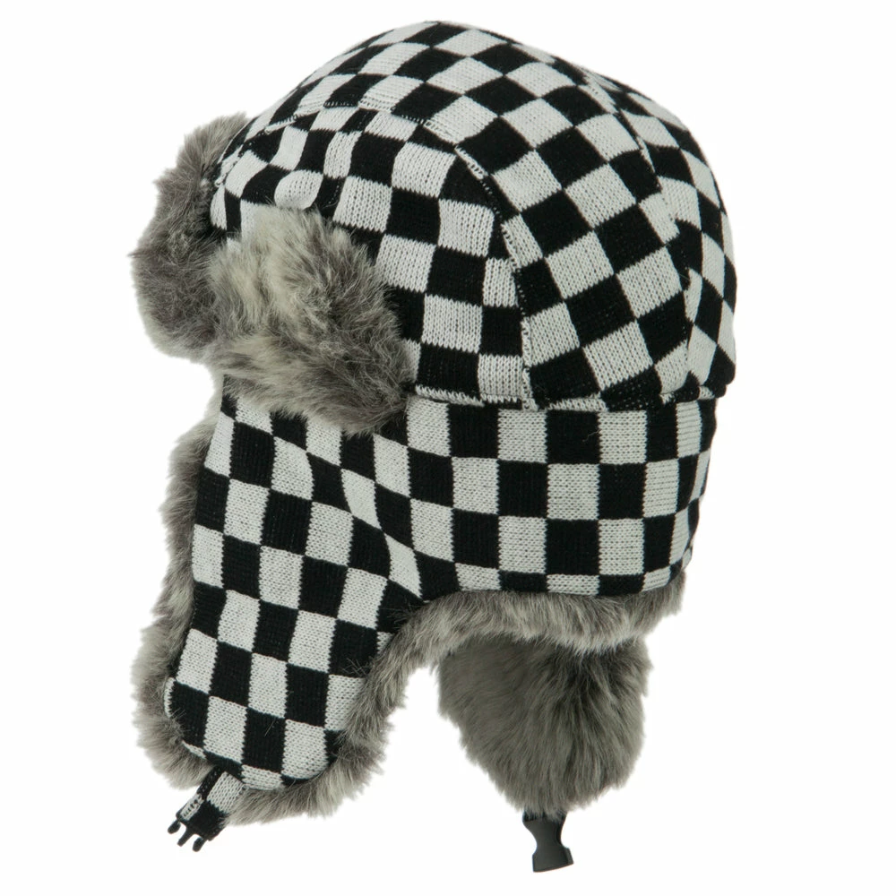 City Hunter Jacquard Checkered Trooper Hat - Image 7