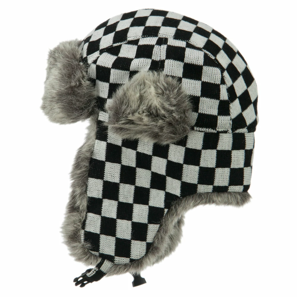 City Hunter Jacquard Checkered Trooper Hat - Image 8