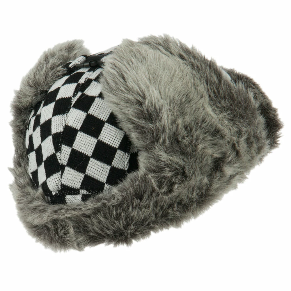 City Hunter Jacquard Checkered Trooper Hat - Image 9