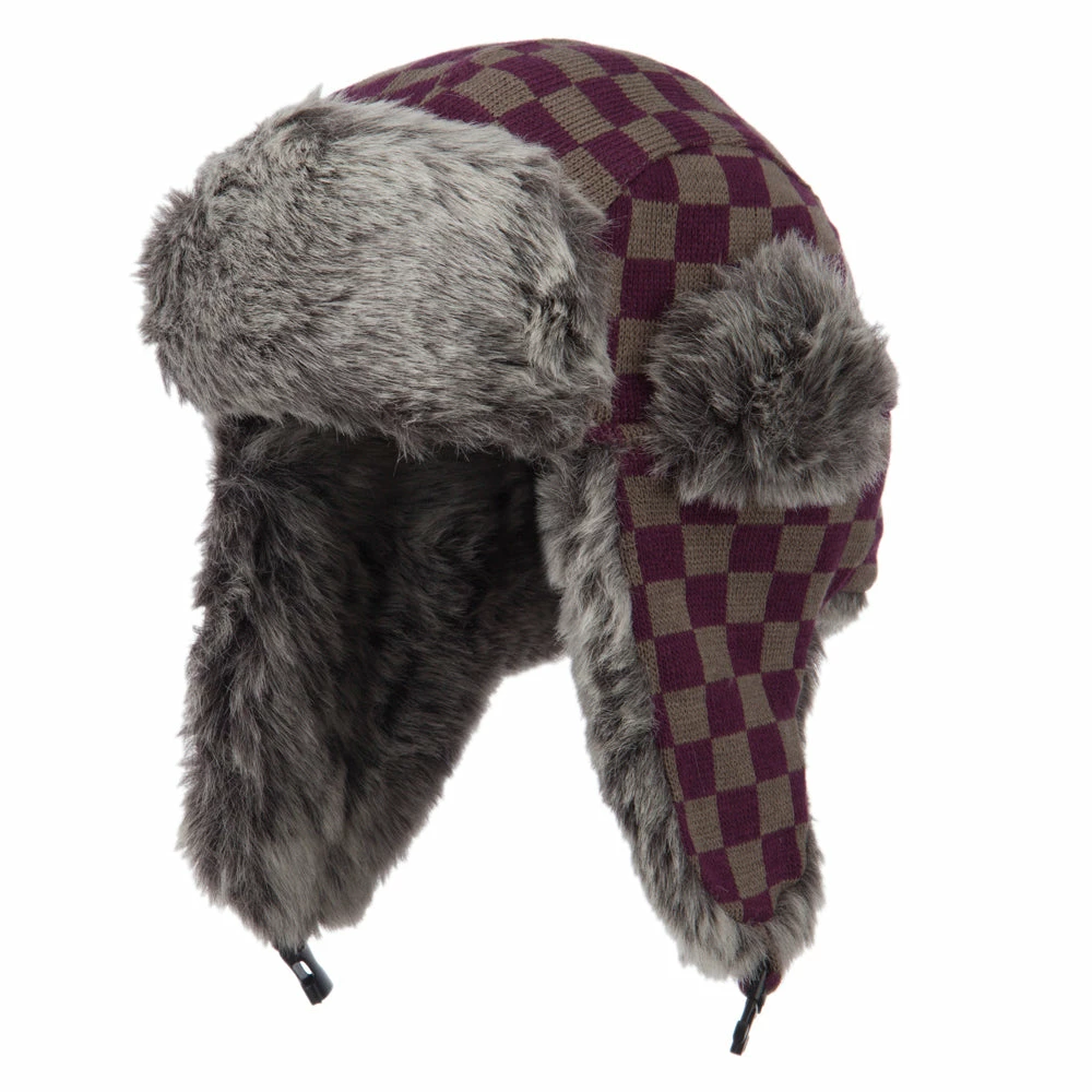 City Hunter Jacquard Checkered Trooper Hat - Image 11