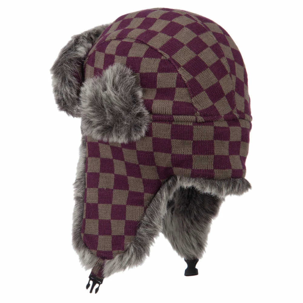 City Hunter Jacquard Checkered Trooper Hat - Image 12