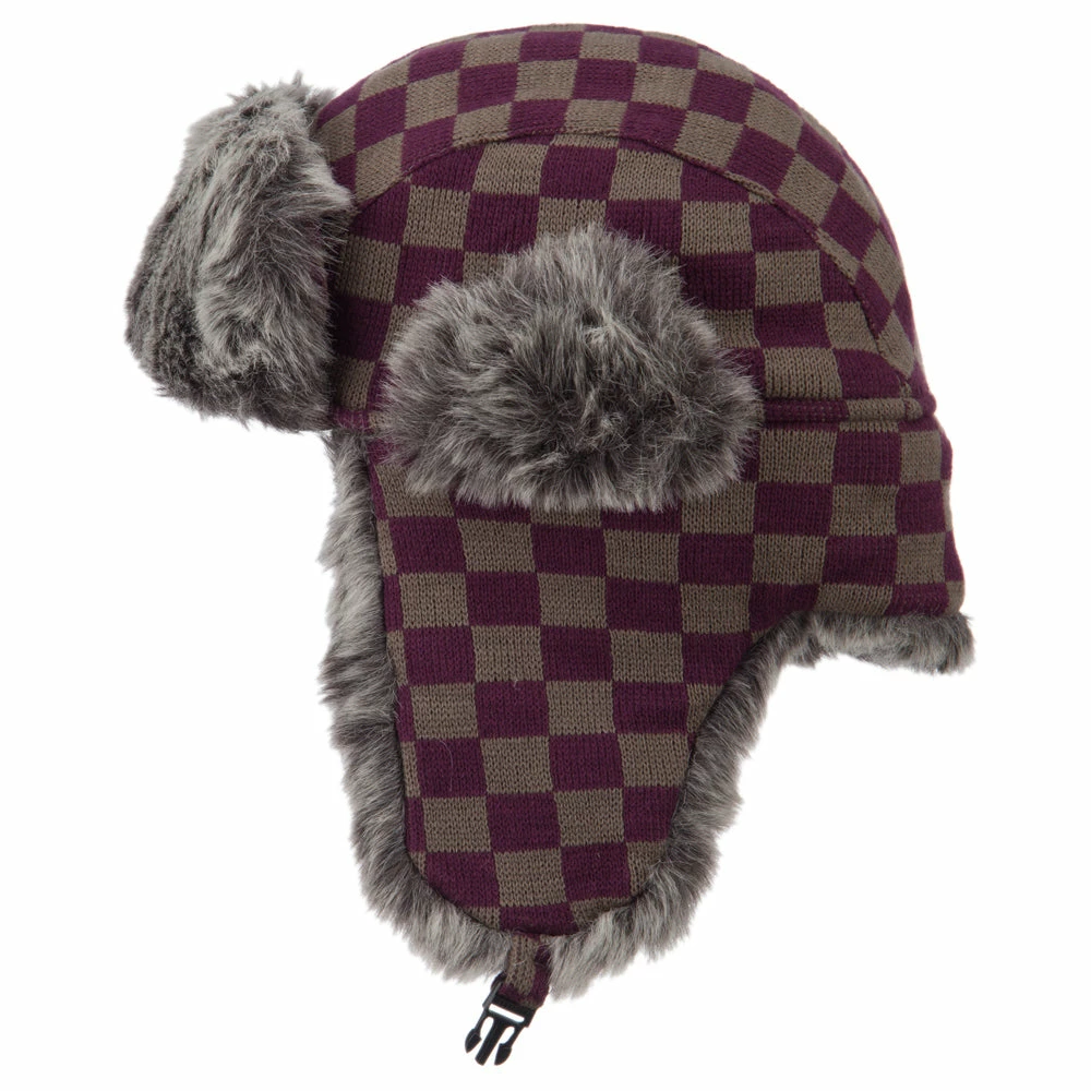 City Hunter Jacquard Checkered Trooper Hat - Image 13