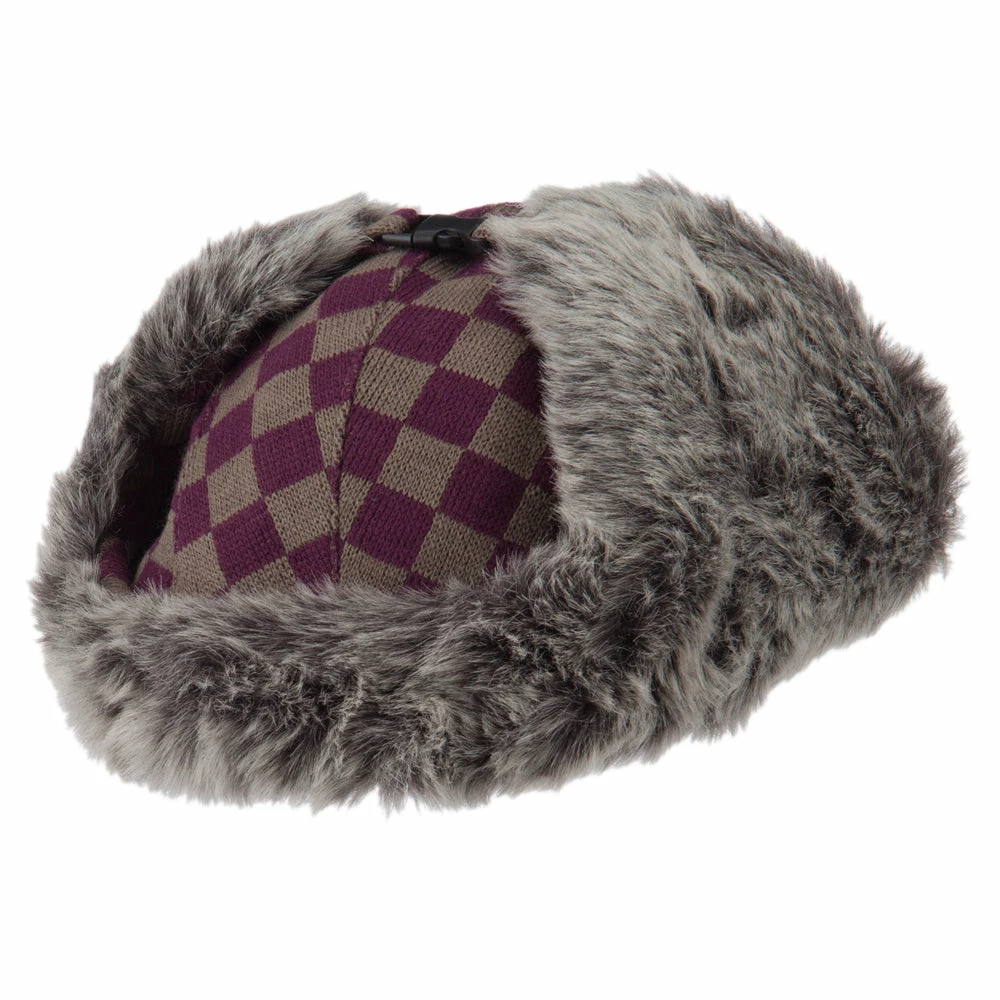 City Hunter Jacquard Checkered Trooper Hat - Image 14