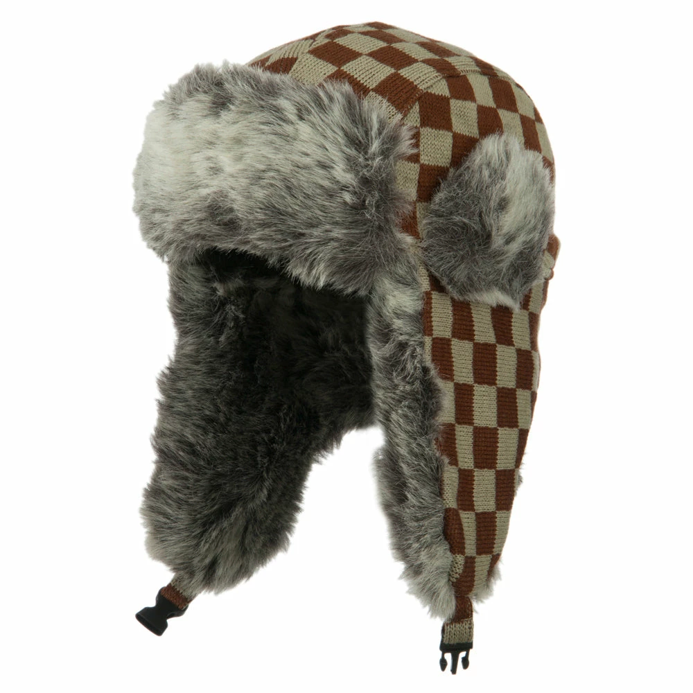City Hunter Jacquard Checkered Trooper Hat - Image 16