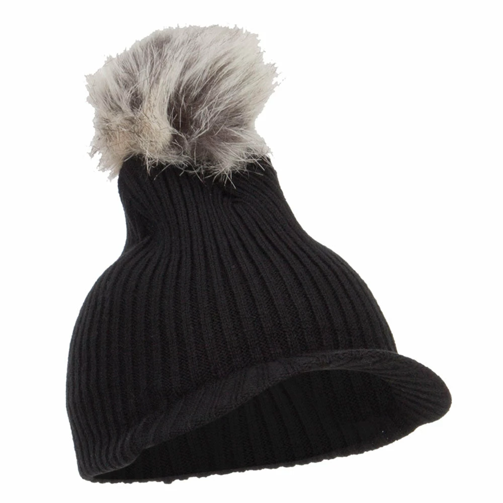 Hatiya Pom Pom Knit Brim Beanie - Image 14