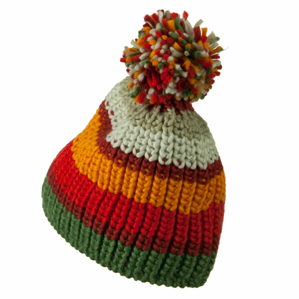 Jeanne Simmons Colorful Knitted Pom Pom Beanie Cap - Image 4