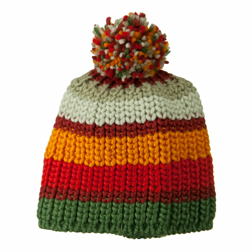 Jeanne Simmons Colorful Knitted Pom Pom Beanie Cap - Image 3