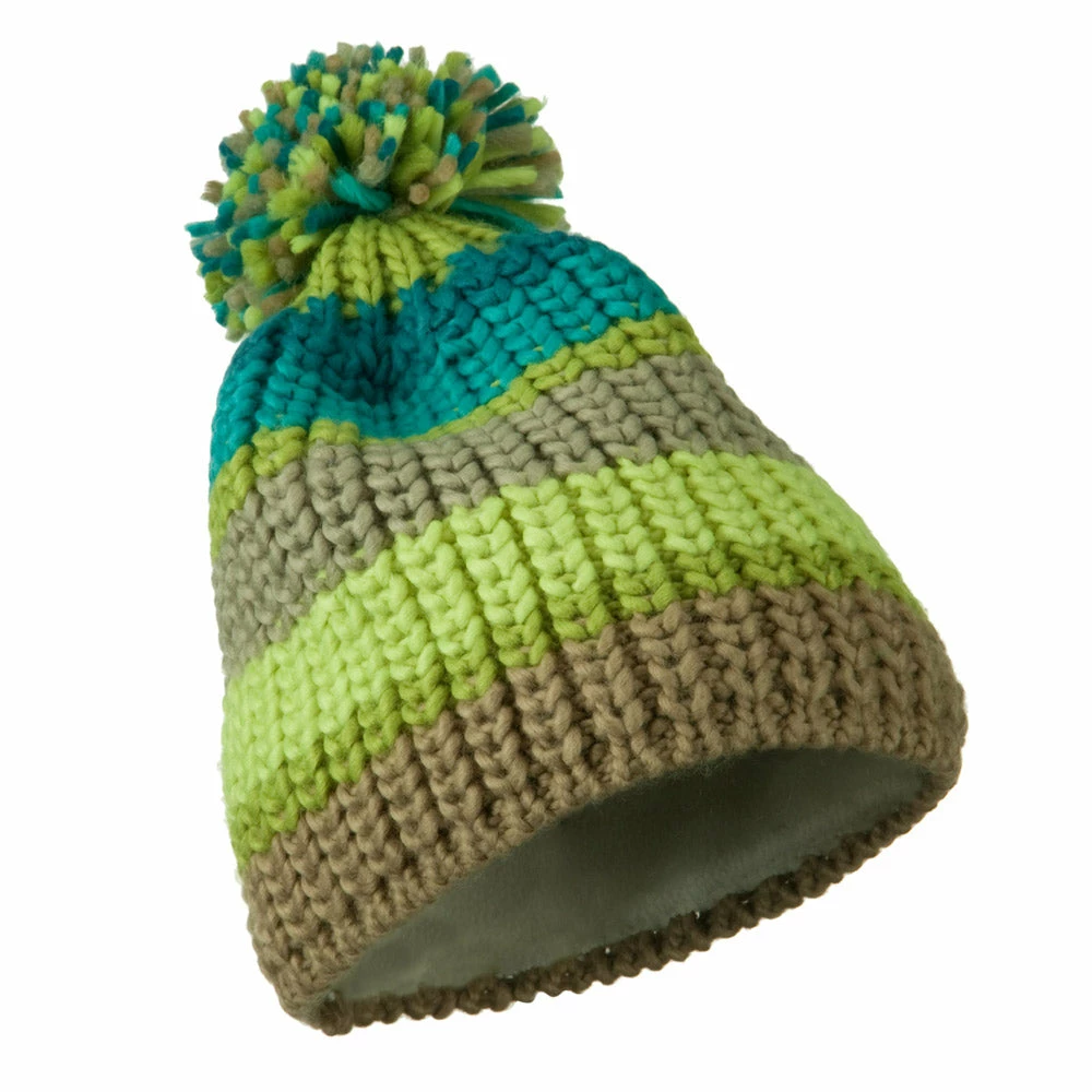 Jeanne Simmons Colorful Knitted Pom Pom Beanie Cap - Image 9