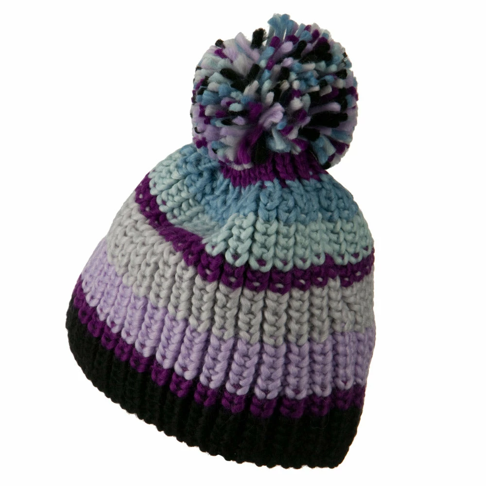 Jeanne Simmons Colorful Knitted Pom Pom Beanie Cap - Image 13