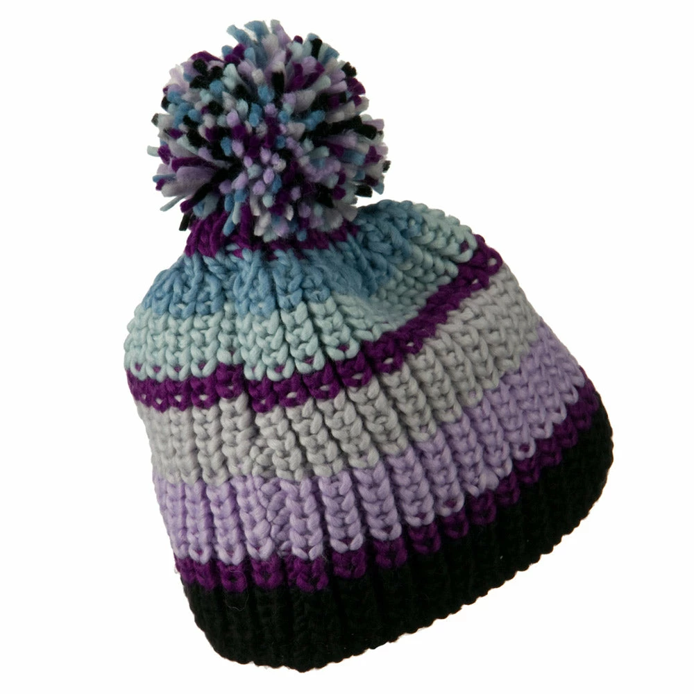 Jeanne Simmons Colorful Knitted Pom Pom Beanie Cap - Image 12
