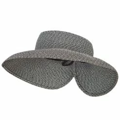 Jeanne Simmons Ladies Roll Up Paper Braid Wide Brim Visor