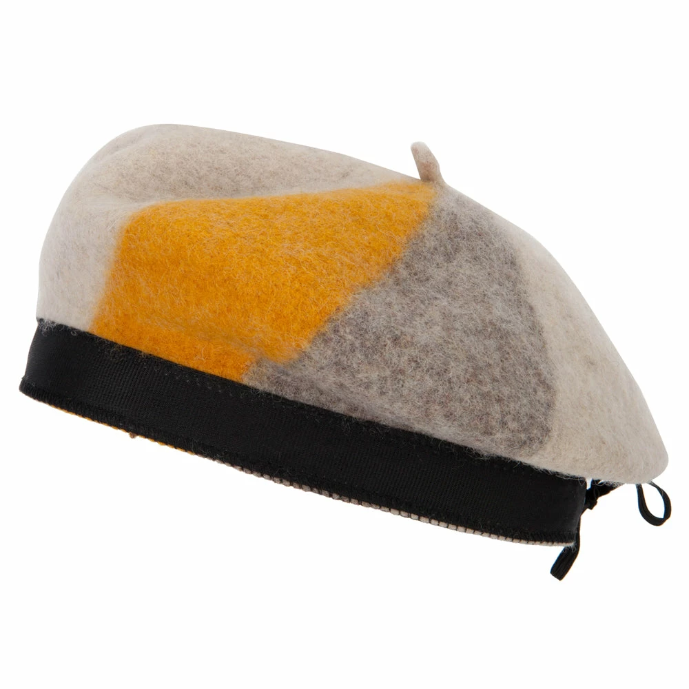 Jeanne Simmons Women's 3 Panel Color Design Wool Beret Hat - Image 5