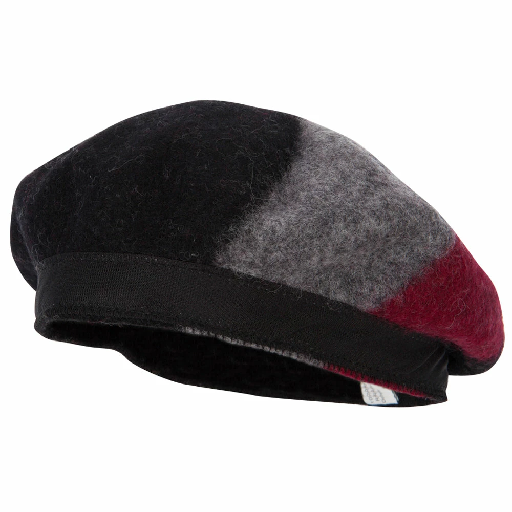 Jeanne Simmons Women's 3 Panel Color Design Wool Beret Hat - Image 6