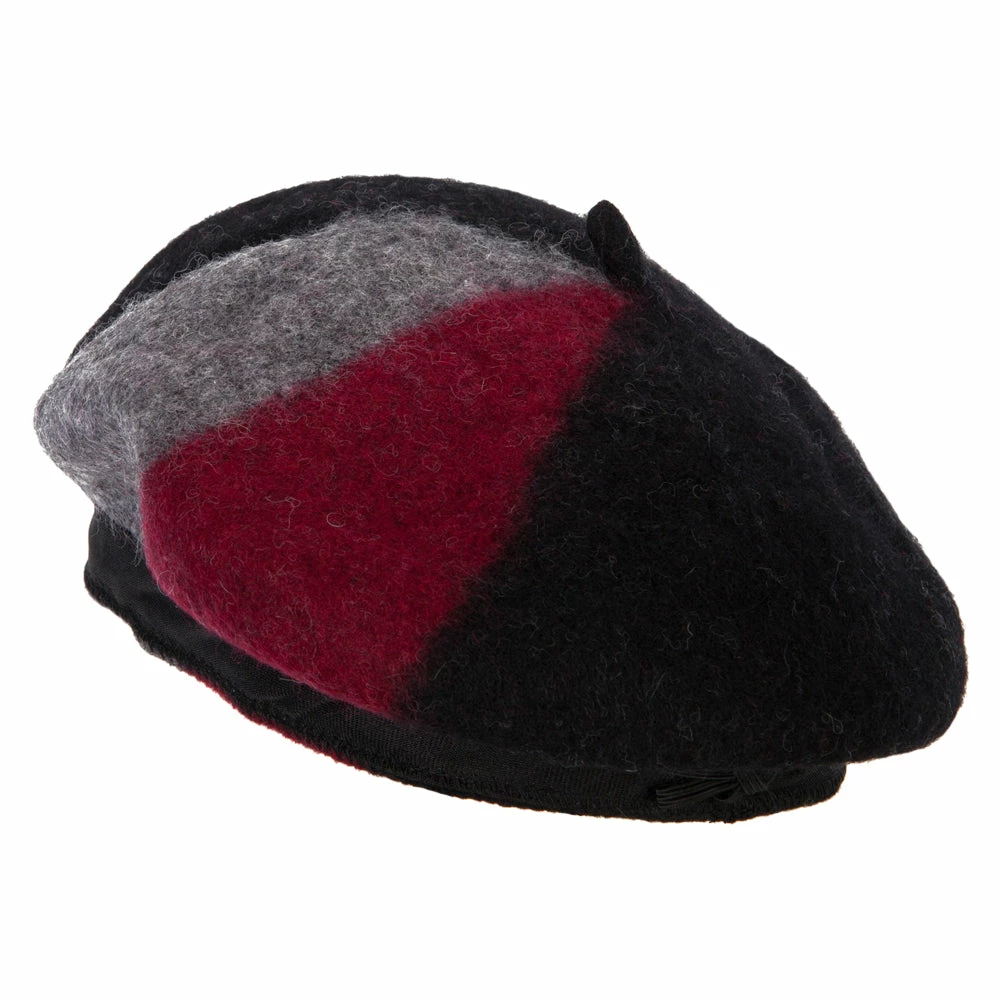 Jeanne Simmons Women's 3 Panel Color Design Wool Beret Hat - Image 7