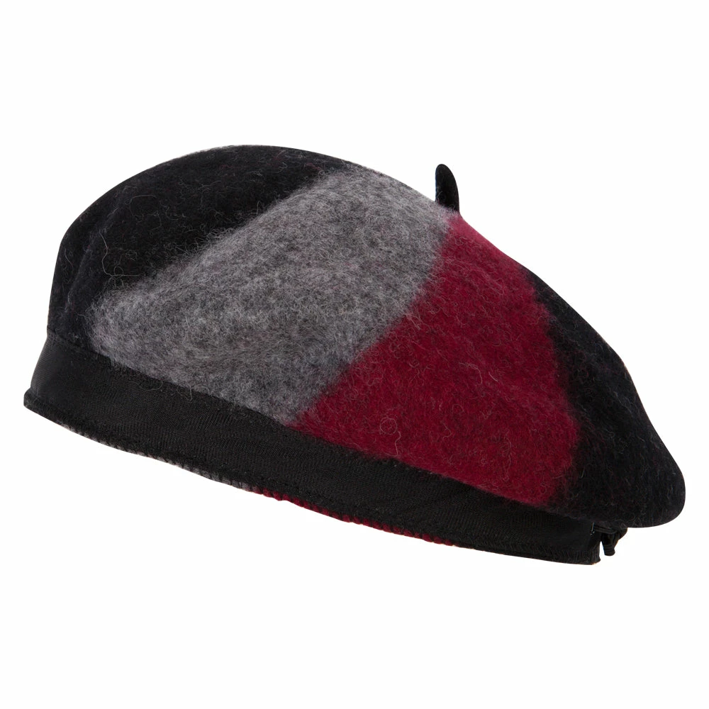 Jeanne Simmons Women's 3 Panel Color Design Wool Beret Hat - Image 10