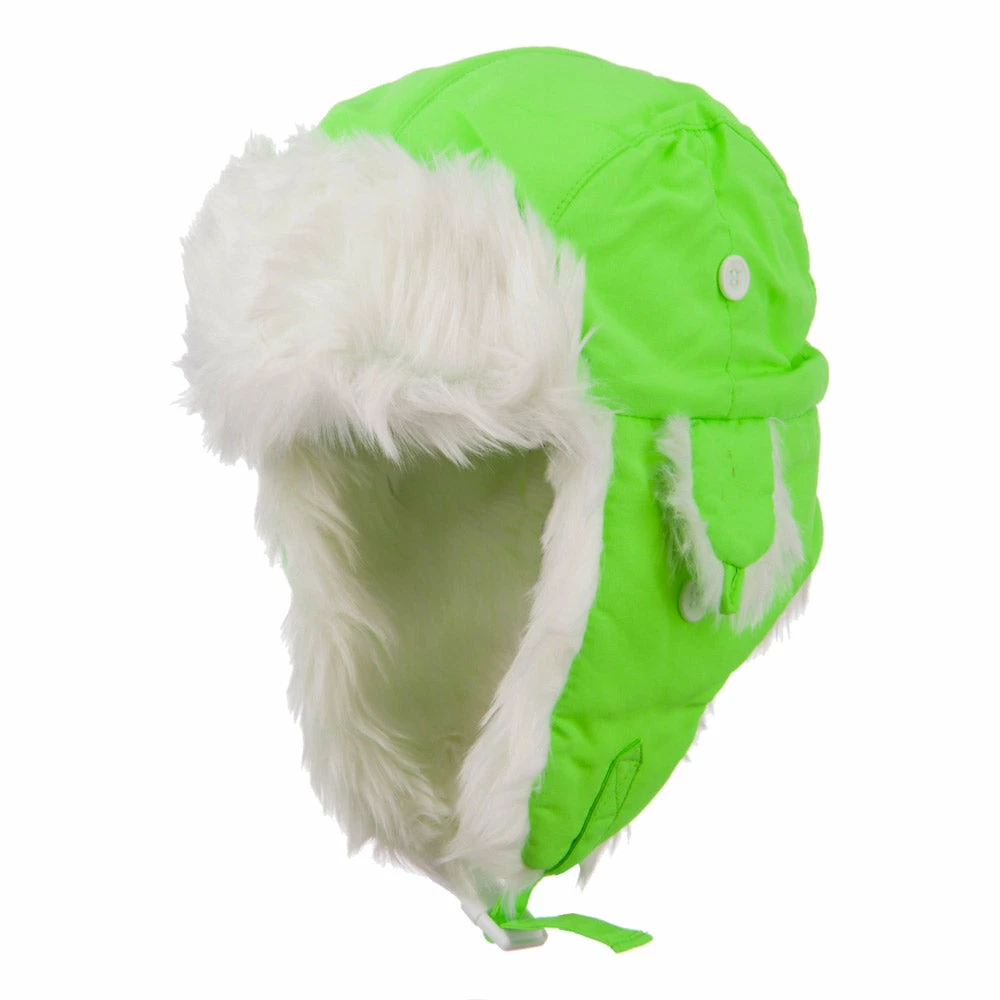 Decky Neon Faux Fur Aviator Trooper Hat - Image 6