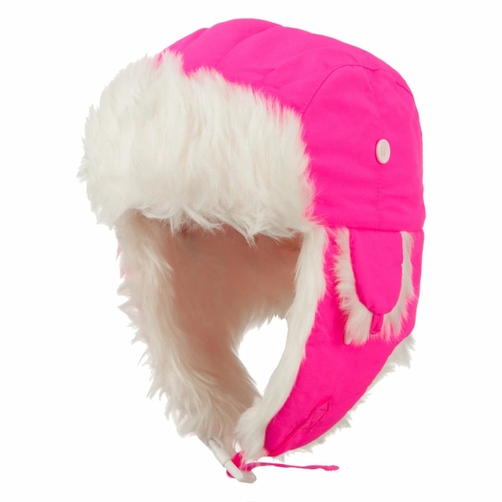 Decky Neon Faux Fur Aviator Trooper Hat