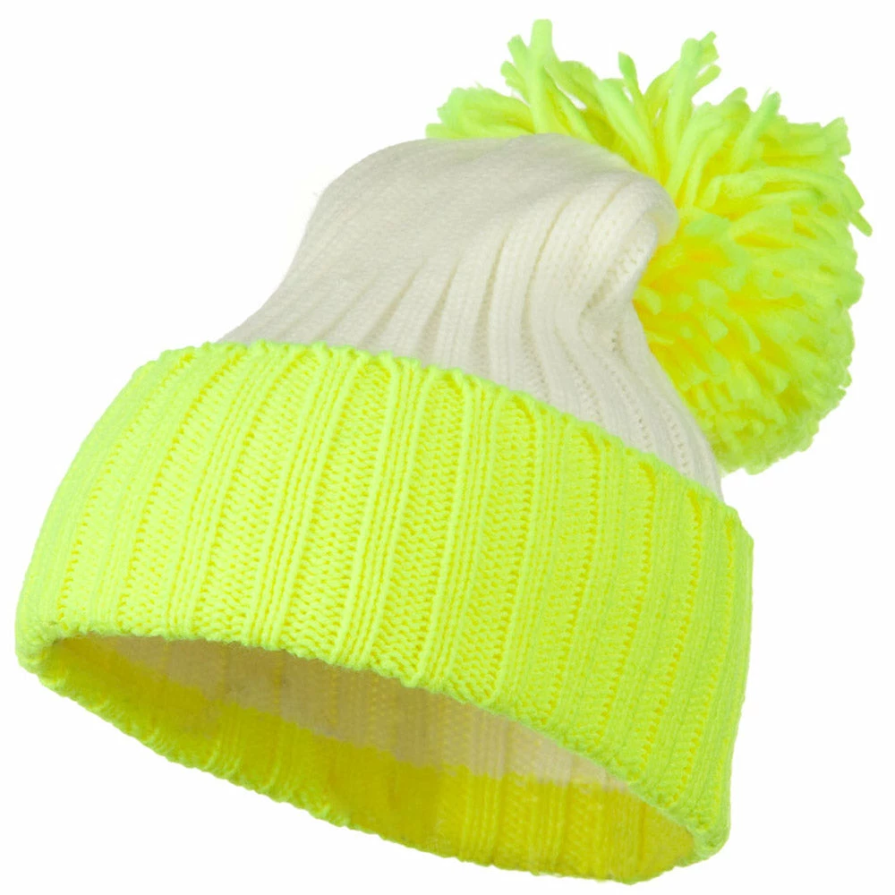 G And S Neon Knit Hat With Pom Pom - Image 11