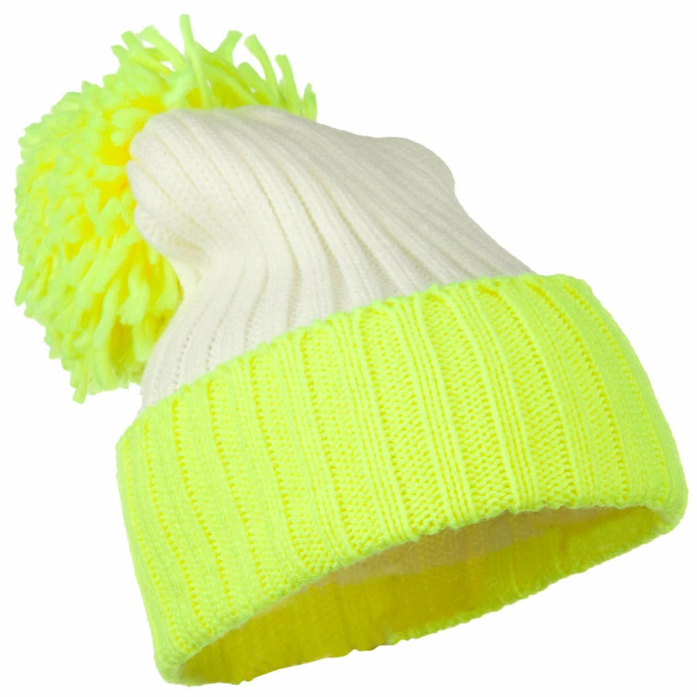 G And S Neon Knit Hat With Pom Pom - Image 13