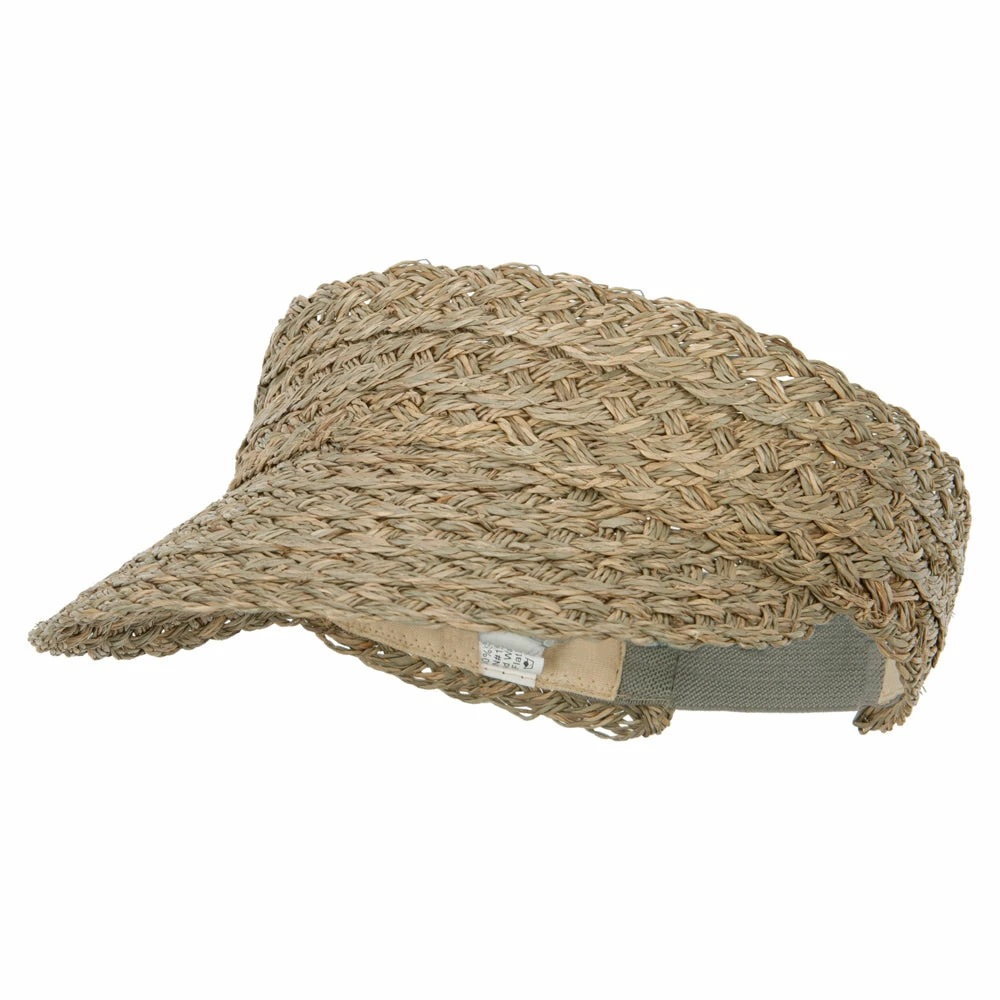 Jeanne Simmons Women's 3 Inch Fancy Weave Brim Elastic Back Gardening Visor - Image 2
