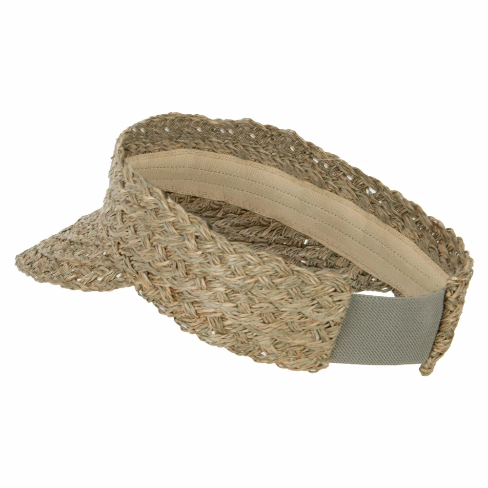 Jeanne Simmons Women's 3 Inch Fancy Weave Brim Elastic Back Gardening Visor - Image 3