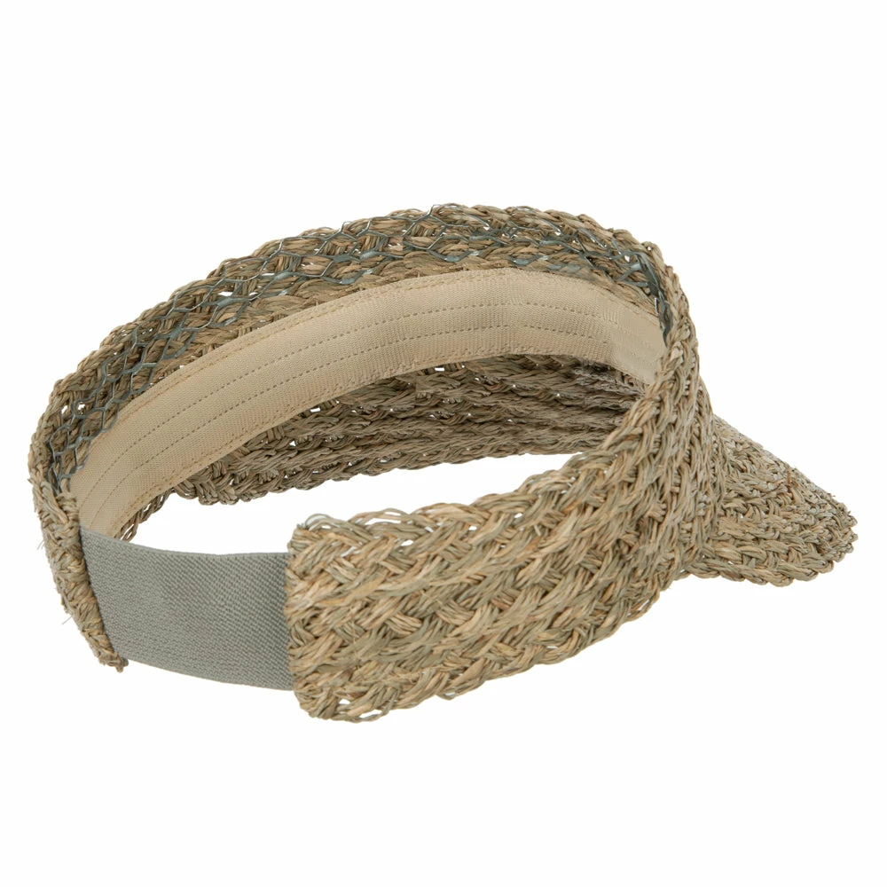Jeanne Simmons Women's 3 Inch Fancy Weave Brim Elastic Back Gardening Visor - Image 4