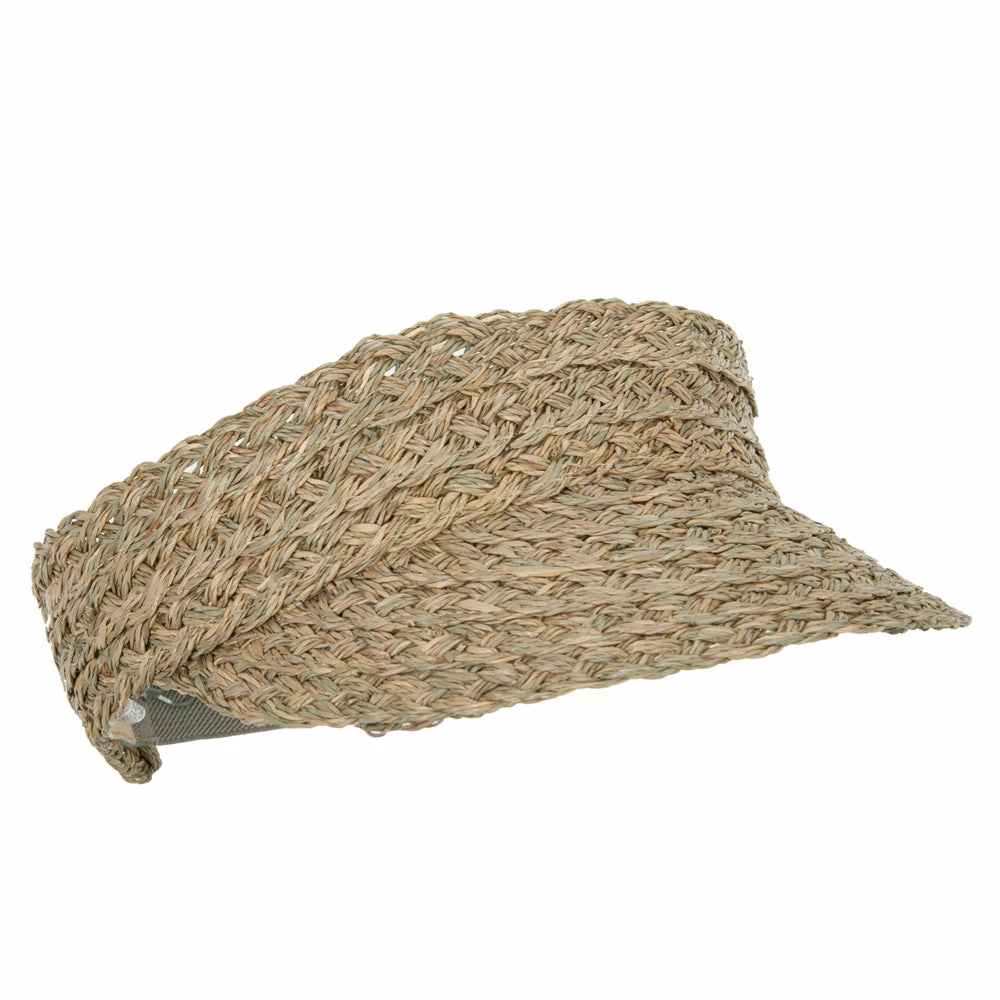 Jeanne Simmons Women's 3 Inch Fancy Weave Brim Elastic Back Gardening Visor - Image 5