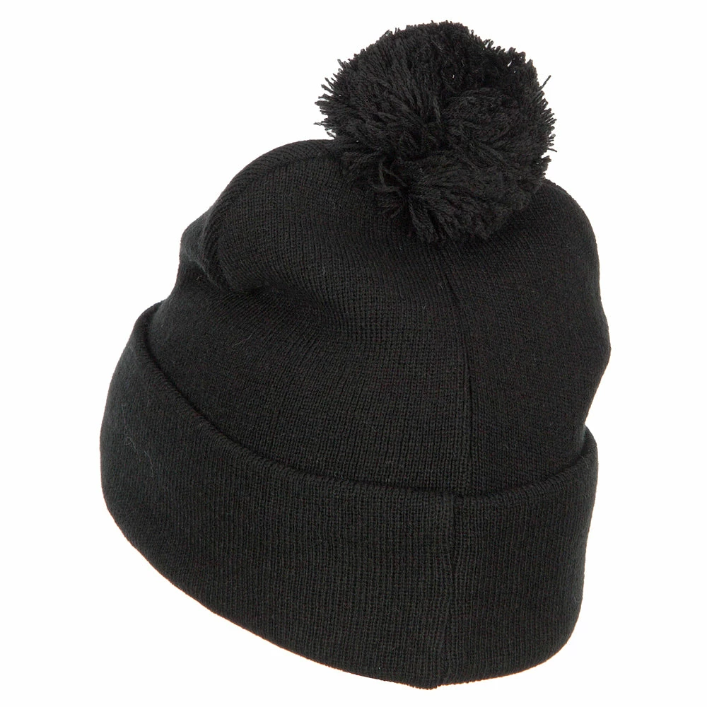 MG Pom Acrylic Cuff Long Beanie - Image 2